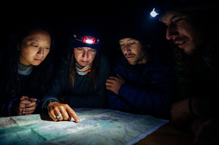 TIKKINA Headlamp - Simple, Lightweight, Compact 250 Lumen Headlamp for Hiking, Climbing, and Camping - Blue