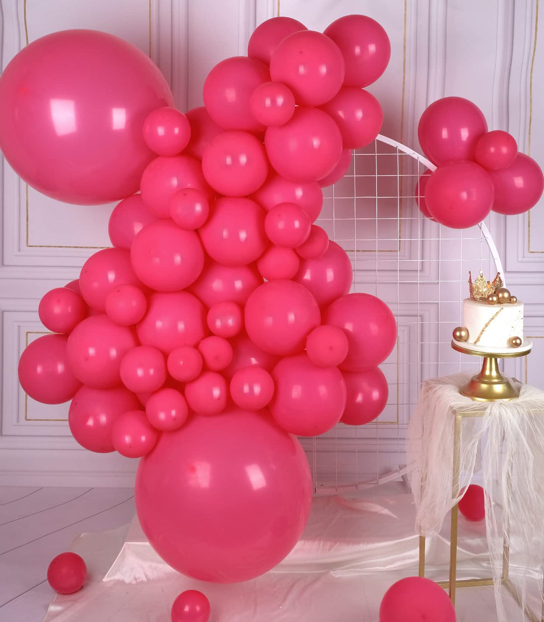 Fuchsia Balloons 100 Pack 12 inch Helium Chrome Latex Party Decoration Balloons