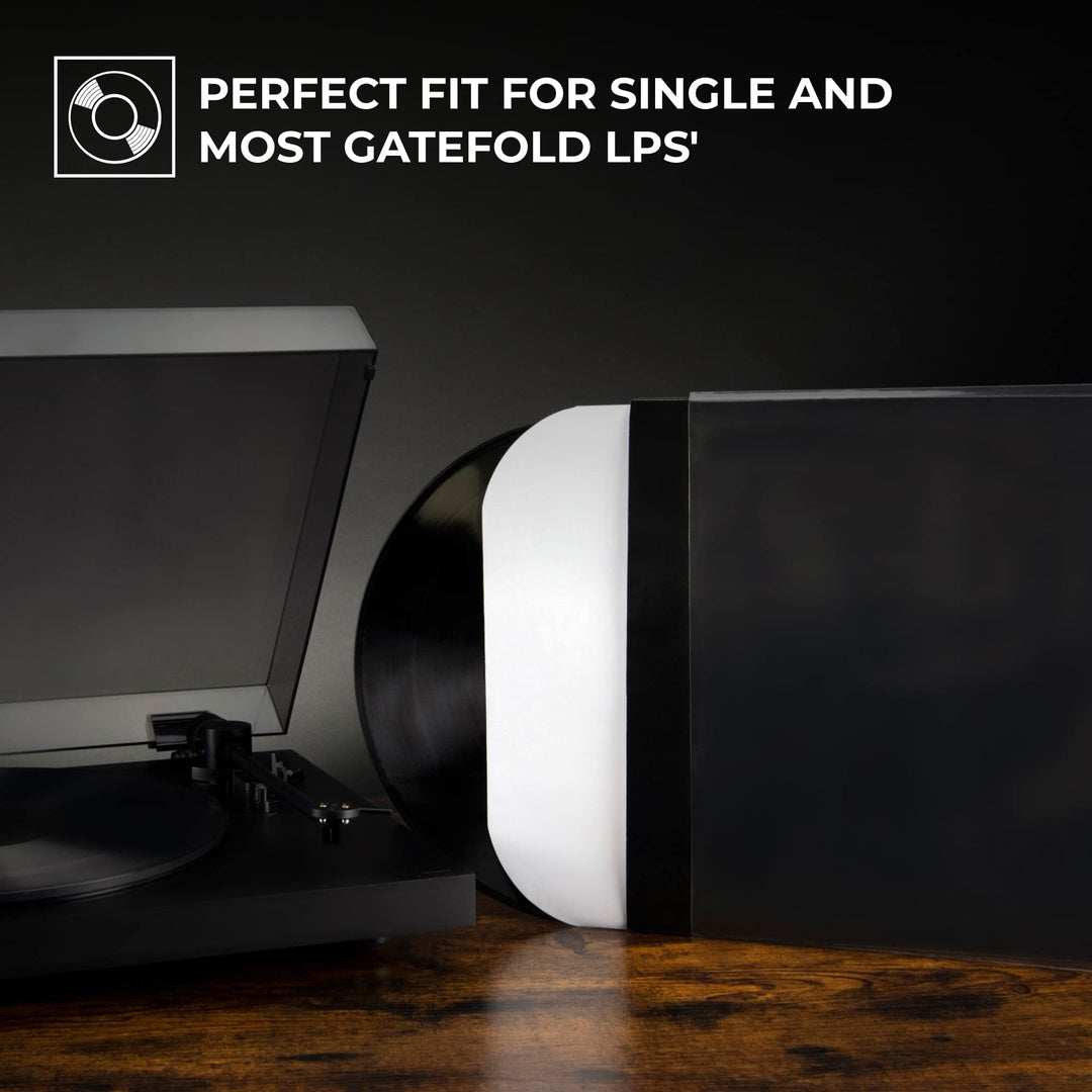 BIG FUDGE 50x Vinyl Record Outer Sleeves 12 LP | Durable &amp; Wrinkle-Free | Crystal Clear &amp; Made from High-Density Polypropylene | 3 mil Thick, 12.75” x 12.75” | Fits Most Gatefolds and Double LPs