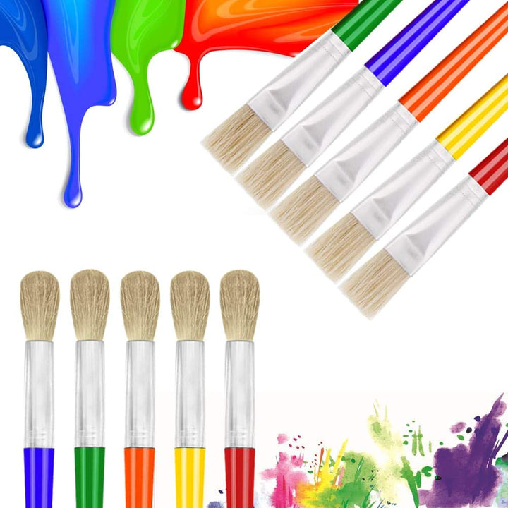 10Pcs Paint Brushes for Kids, Anezus Kids Paint Brushes