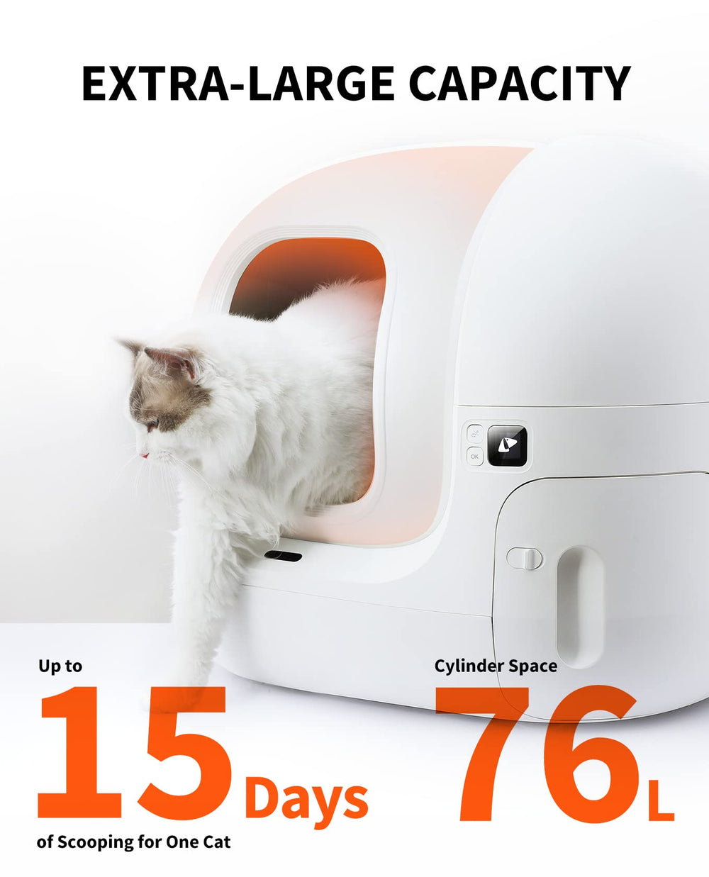 Self Cleaning Cat Litter Box, PuraMax Cat Litter Box for Multiple Cats, App Control/xSecure/Odor Removal Automatic Cat Litter Box Includes Trash Bags and K3 Smart Air Purifier Spray