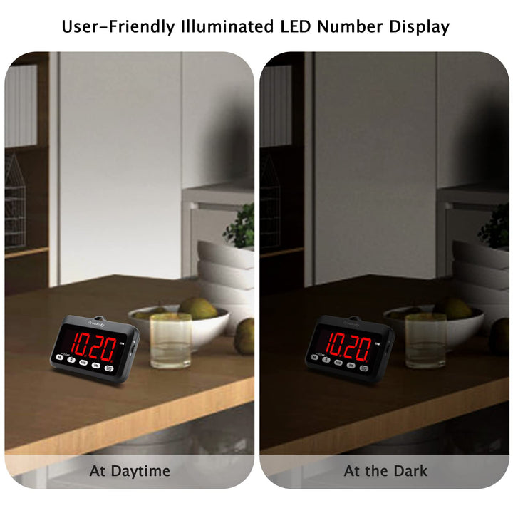 DreamSky Digital Kitchen Timer with Large Red LED Displ