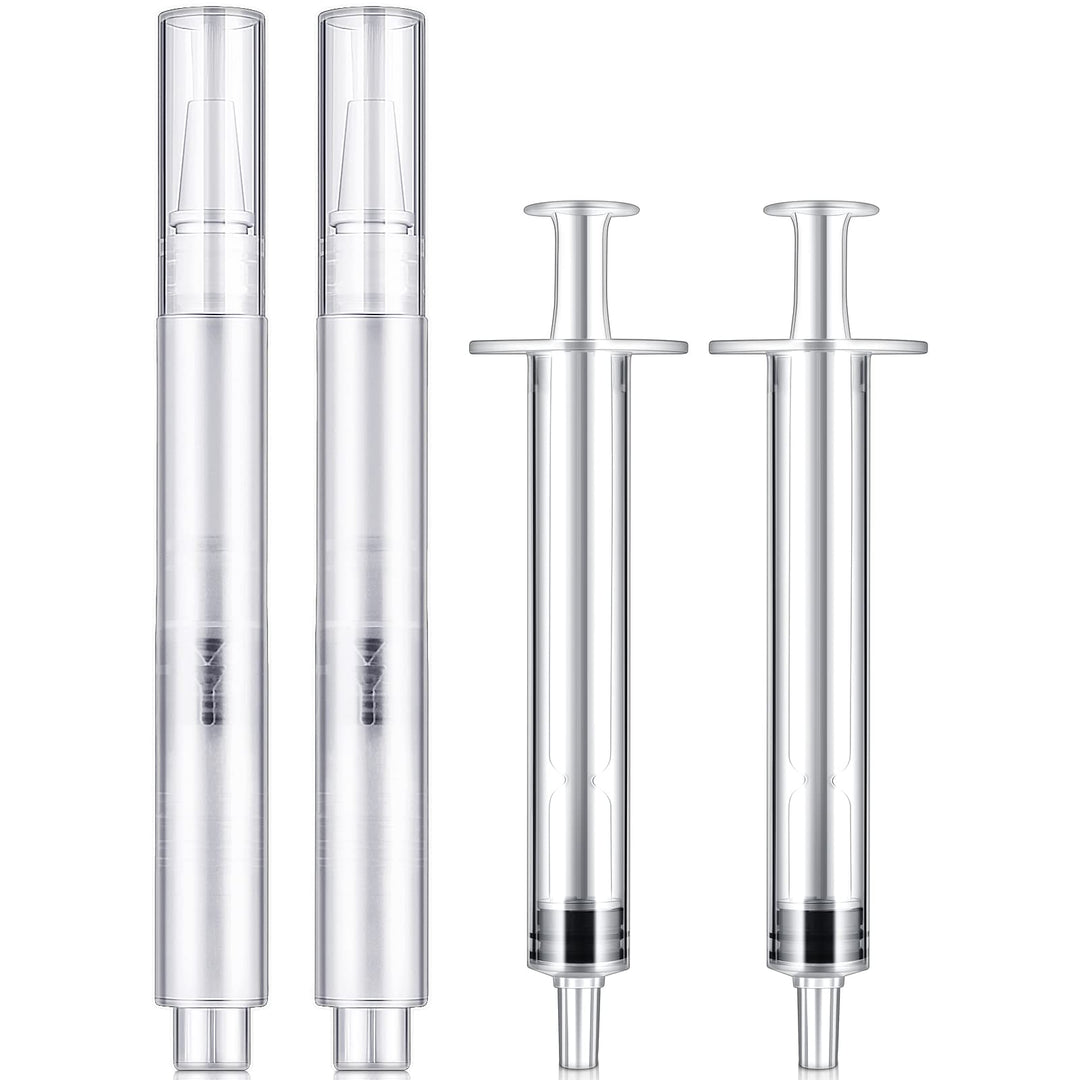 Touch Up Paint Pens 2 in 1 Pack Refillable Brush Pen Empty Oil Pen Transparent Paint Pen for Touch Up Wall Cabinets Furniture Wood(3 ml, 20 Pieces)