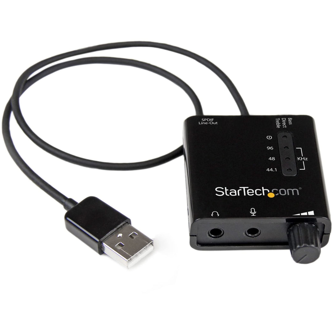 USB Sound Card w/ SPDIF Digital Audio &amp; Stereo Mic – External Sound Card for Laptop or PC – SPDIF Output (ICUSBAUDIO2D),Black 0.6 x 1.8