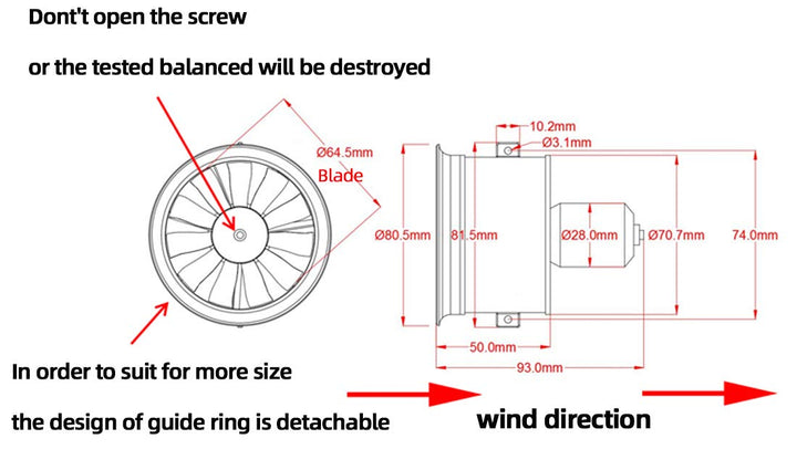 DD 64mm EDF 11 Blades Ducted Fan with 3500KV RC Brushless Motor Balance Tested for 4S RC Jet Airplane
