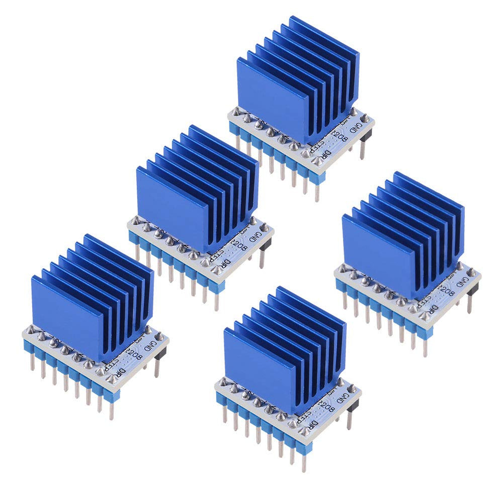 5Pcs TMC2208 3D Printer Stepper Motor Driver, TMC2208 V1.2 Stepper Driver Module with Heat Sink Screwdriver for 3D Printer Controller Mother Boards Reprap Ramps1.4 MKS Prusa i3 Ender-3 Pro