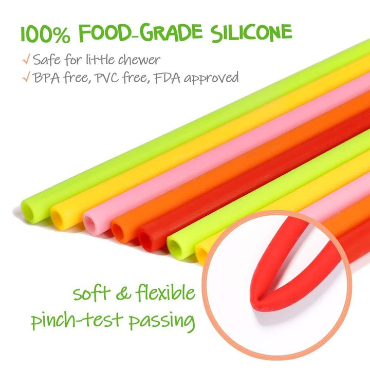 10 Pcs 6 Reusable Drinking Straws, Opret Short Silicone