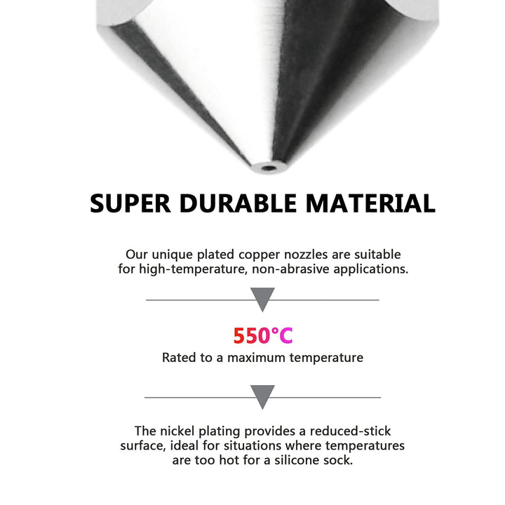 Haldis 3D MK8 Plated Copper Nozzle, 2 Pack 0.4mm Premium Wear Resistant Nozzles for Creality CR-10 Ender 3 pro Ender 5.