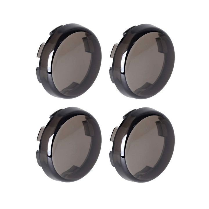 Smoke Bullet Turn Signal Light Lens Cover Compatible with Harley Sportster Street Glide Road King Softail, Qty 4