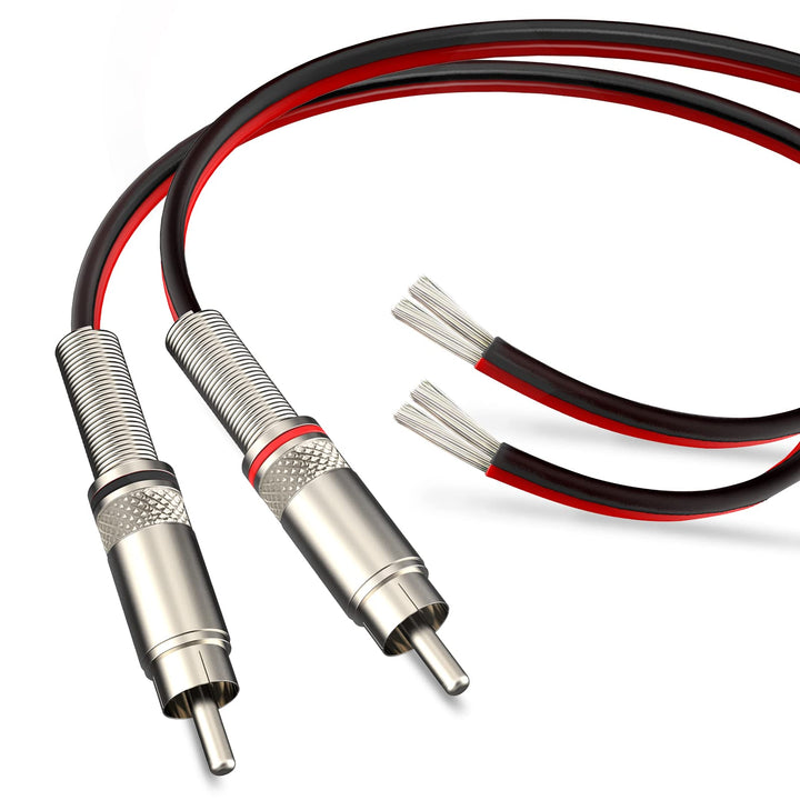 Pixelman(14AWG 5ft Red/Black RCA Plug to Speaker Wire,S