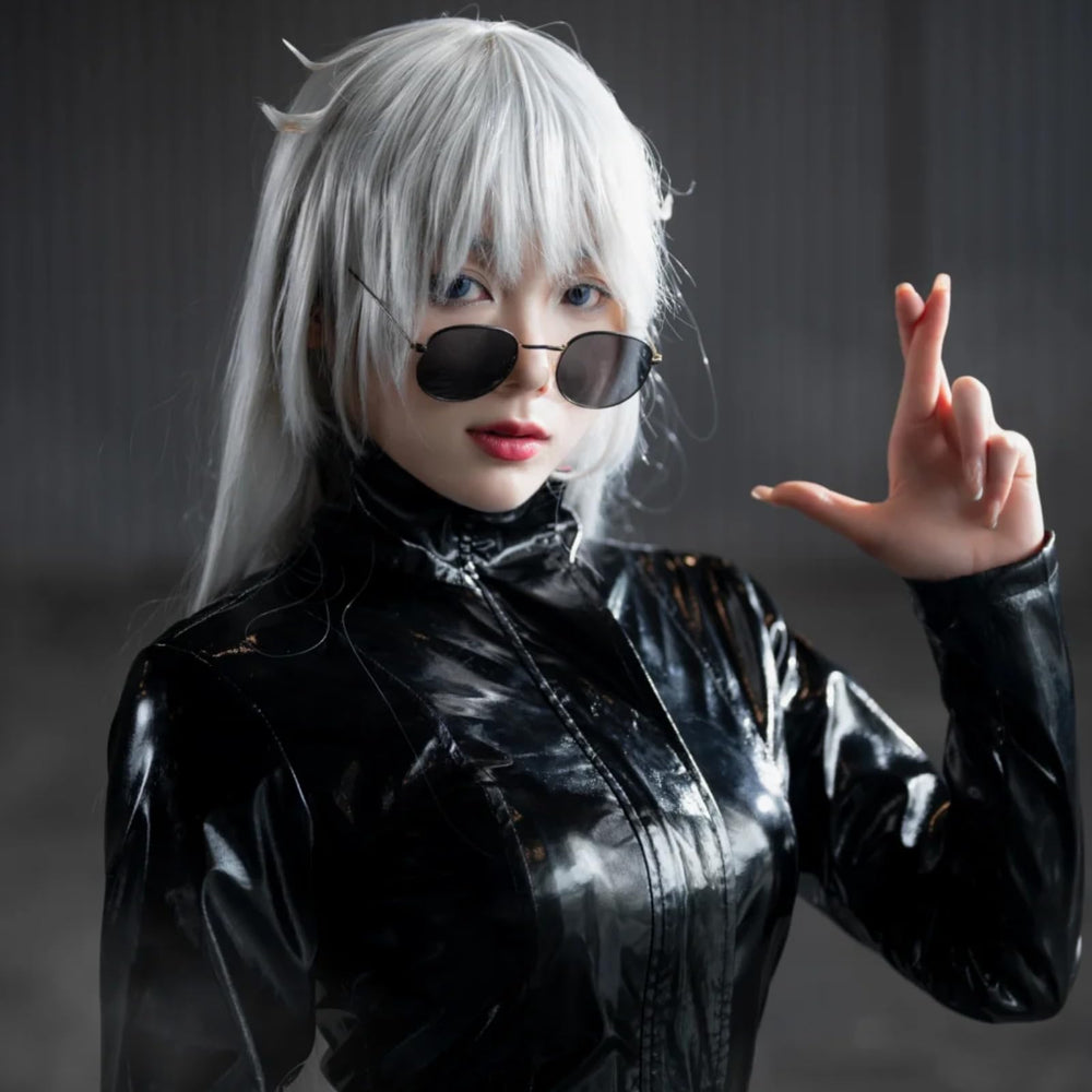 Anangel Gray: Vocaloid 80cm Long Straight Hair Silver Wigs Lolita Gray Cosplay Wig
