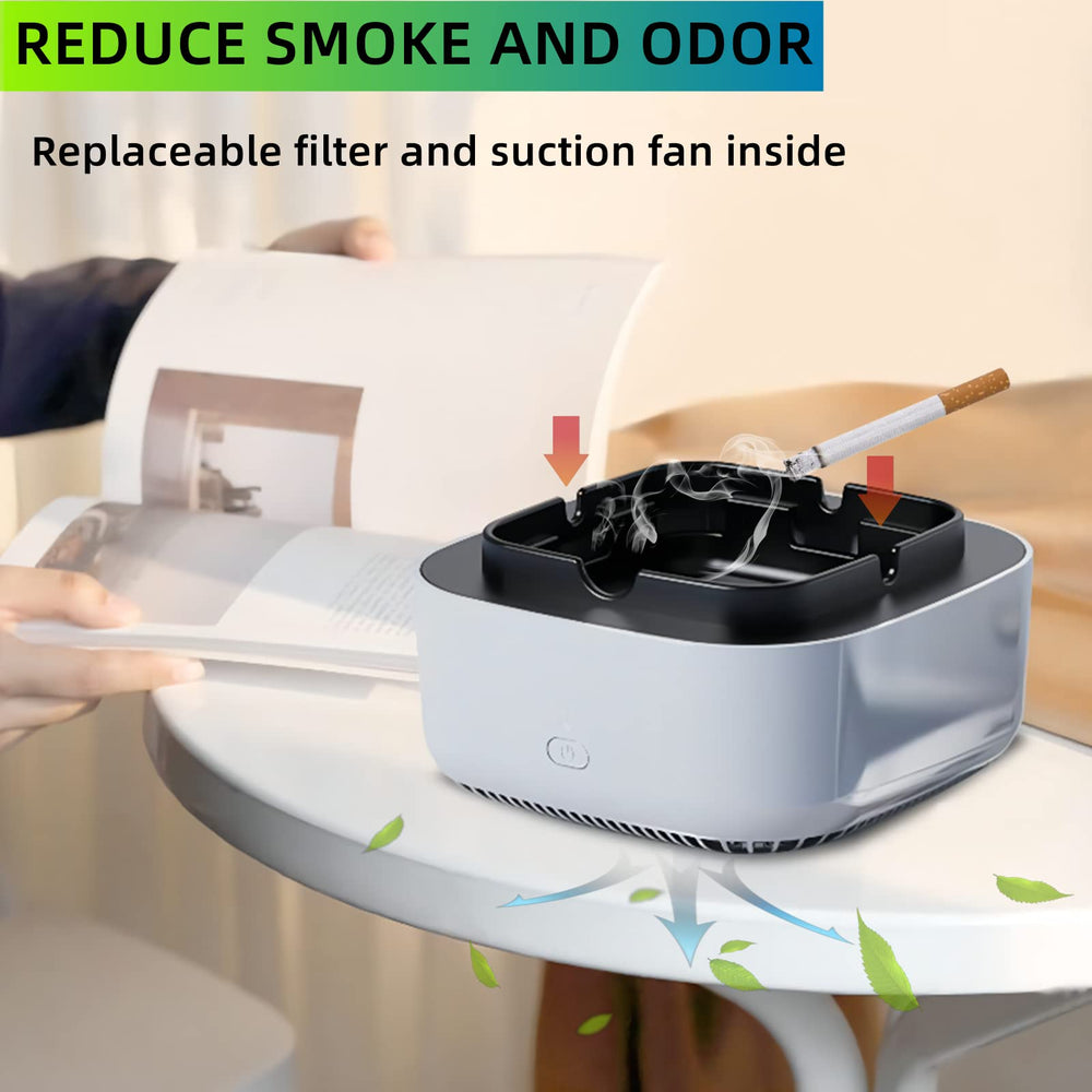 Smokeless Ashtray for Cigarettes, Multifunctional Ash Tray for Indoor Home Office (Non-Rechargeable)