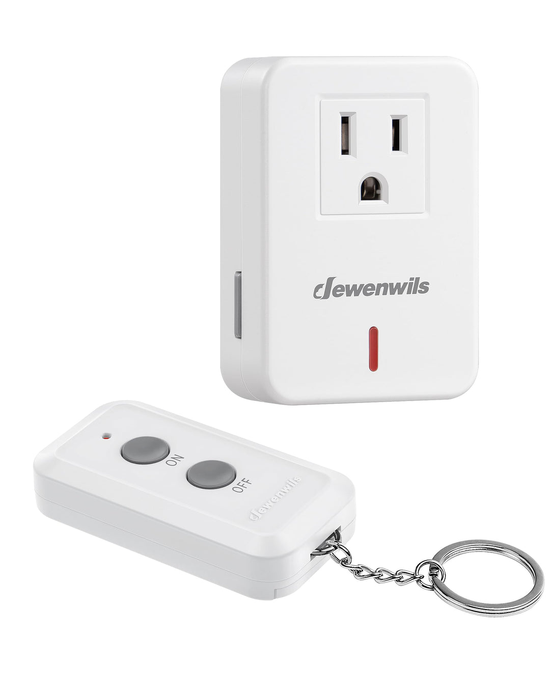 Indoor Remote Control Outlet, Expandable Remote Light Switch Kit, Wireless On Off Power Switch, 100ft RF Range, Compact Design, White