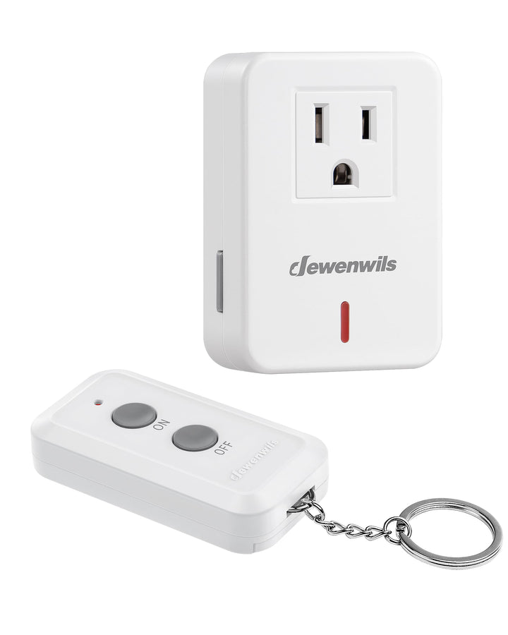 Indoor Remote Control Outlet, Expandable Remote Light Switch Kit, Wireless On Off Power Switch, 100ft RF Range, Compact Design, White