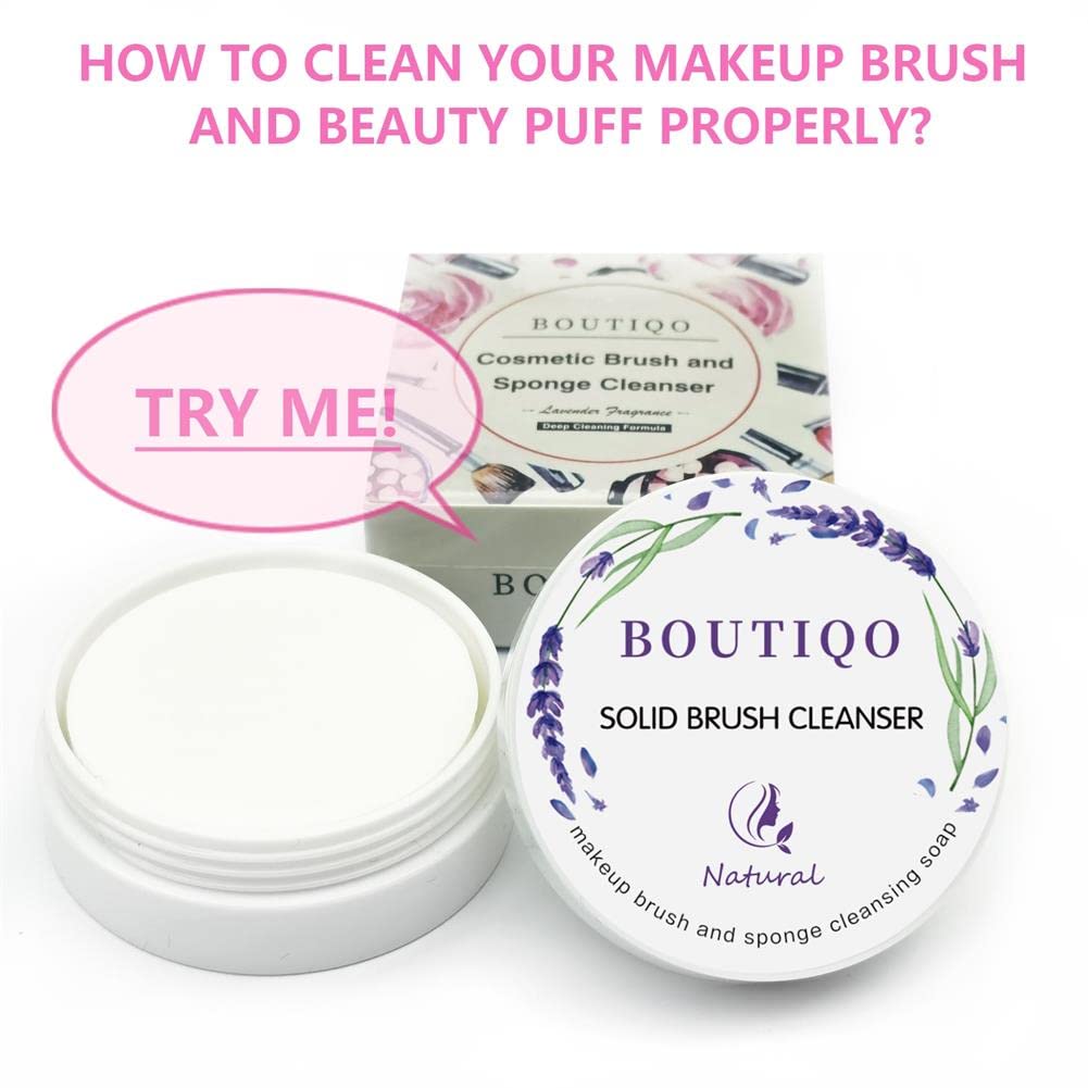 Makeup Brush Cleanser Solid Soap Beauty Blender Sponge Cleanser Balm (+Silicone Scrub Pad)