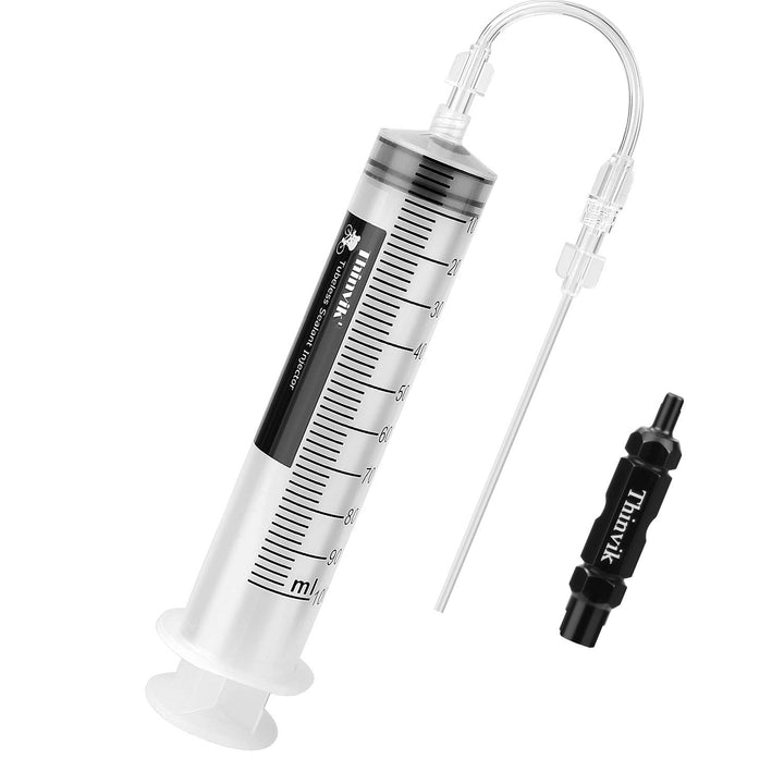 3.5 oz/100ML Bike Tubeless Sealant Injector Syringe for Stans No Tubes sealant and Other sealants, Presta Schrader Valve Core Removal Tool