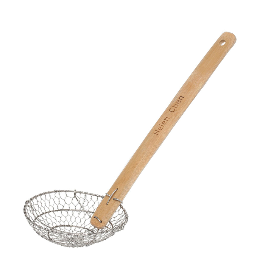 Helen’s Asian Kitchen Spider Strainer, Stainless Steel with Natural Bamboo Handle, 7-Inch Strainer Basket