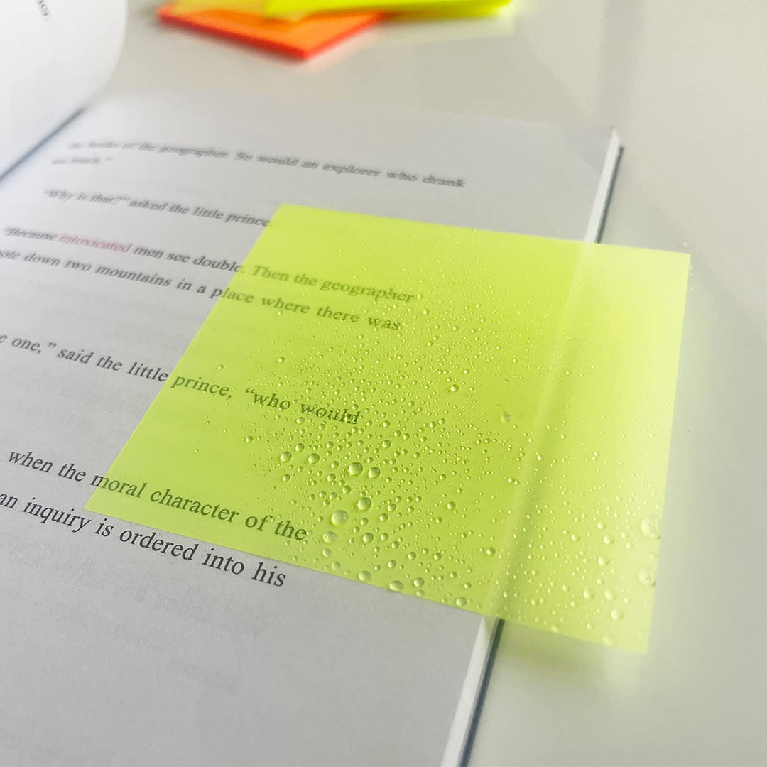 400 Sheets Transparent Sticky Notes, 3 x 3 inch Clear Self-Sticky Annotation, Waterproof Translucent Color Memo Pad, See Through Office &amp; School Supplies, 50 Sheets Per Pad, 8 Pads in Total