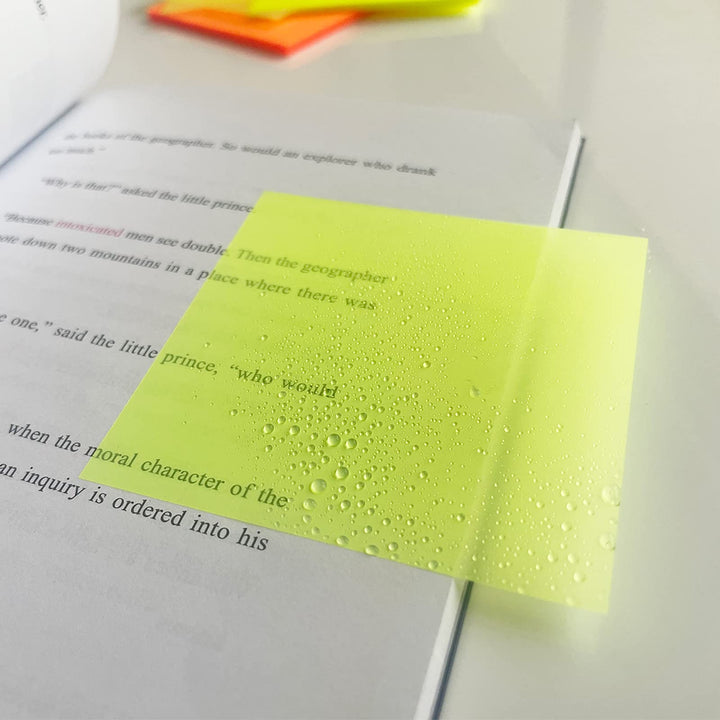400 Sheets Transparent Sticky Notes, 3 x 3 inch Clear Self-Sticky Annotation, Waterproof Translucent Color Memo Pad, See Through Office &amp; School Supplies, 50 Sheets Per Pad, 8 Pads in Total