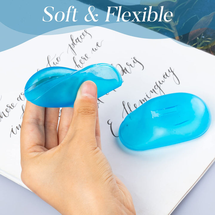 DAZAIGE 5 Pairs Silicone Ear Cover Blue Waterproof Ear Caps Hair Dye Hair Perm Oil Treatment Shield Reusable Anti-Staining Earmuffs Protector for DIY Home Shower Salon Hairdressing Barber Supplies