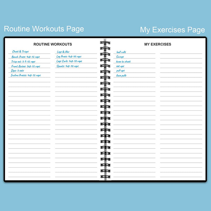 Fitness Planner for Women &amp; Men - A5 Workout Log Book/Exercise Workout Log to Track Weight Loss, GYM, Bodybuilding Progress - Daily Health &amp; Wellness Workout Journals, 5.8X8.25 In Workout Book