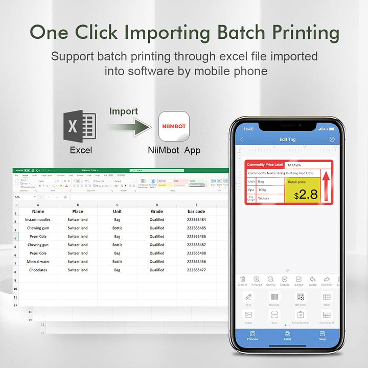 2 Inch Label Printer B21 with 230 Labels, Bluetooth Thermal Labels Maker Small Business Sticker Printers, Suits for All Purpose Labels Barcode Price Text, Compatible with iOS & Android (Green)