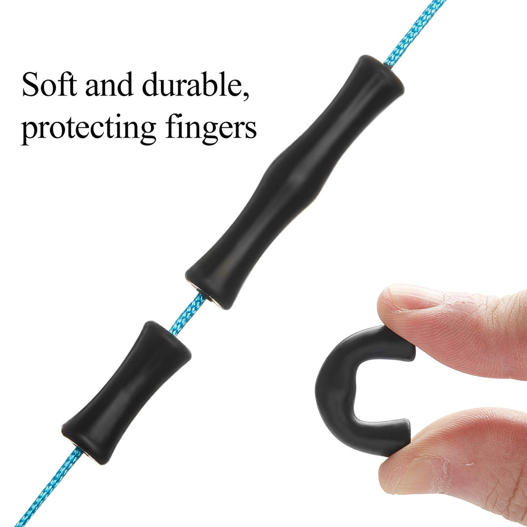 6 Sets Bowstring Finger Savers Bowstring Finger Guards Archery Bowstring Saver Finger Protector for Hunting (Black)