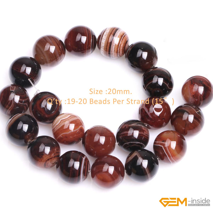 GEM-Inside 20mm Round Dream Agate Gemstone Loose Beads 