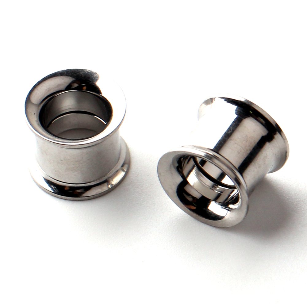 12pcs Surgical Steel Screw Tunnel Gauge Ear Expander Stretching Kit Plugs Piercing -6 Pairs 8g-00g (3mm-10mm) - Silver
