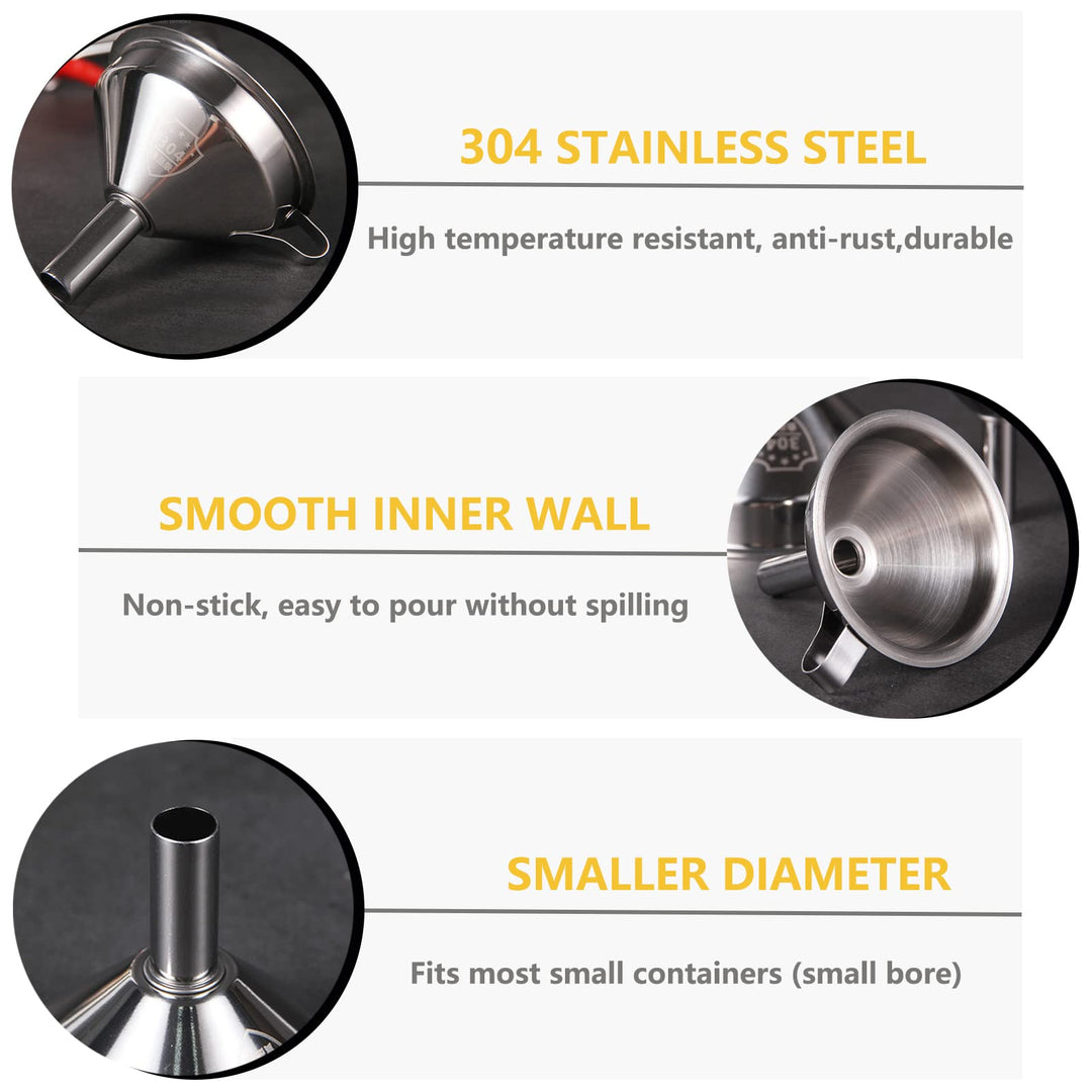 Small Funnels for Filling Bottles, Stainless Steel Smal