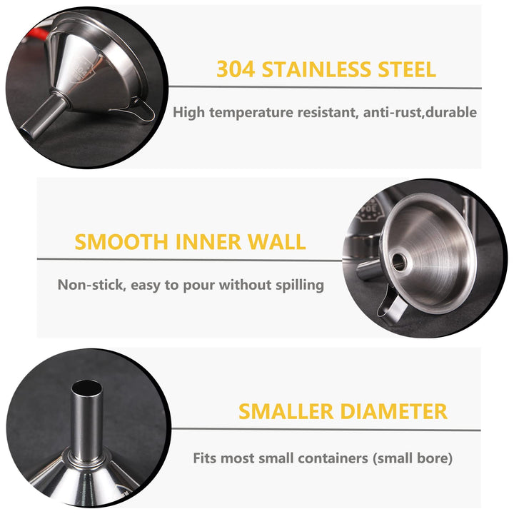 Small Funnels for Filling Bottles, Stainless Steel Smal