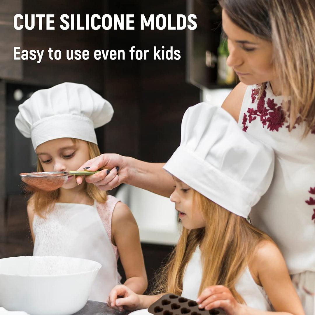 Chocolate Molds Silicone - Set of 6 +Free Recipes eBook - Non-Stick Candy Molds Silicone - Food Grade Silicone Molds for Chocolate Candies