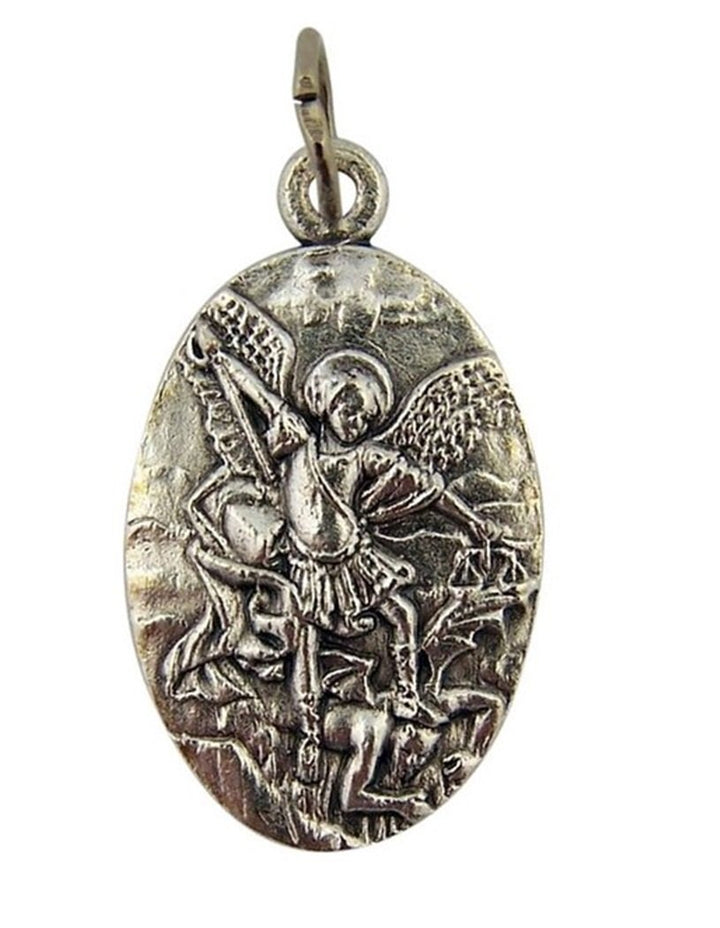 Archangel Saint St Michael 1 Silver Tone Medal Pendant