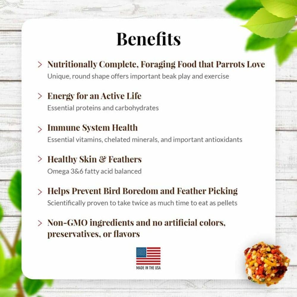 LAFEBER&#39;S Sunny Orchard Nutri-Berries Pet Bird Food, Made with Non-GMO and Human-Grade Ingredients, for Parrots, 3 lb