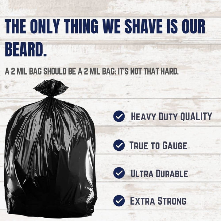 Black 25-30 Gallon Trash Bags 30 x 36 100/Cas