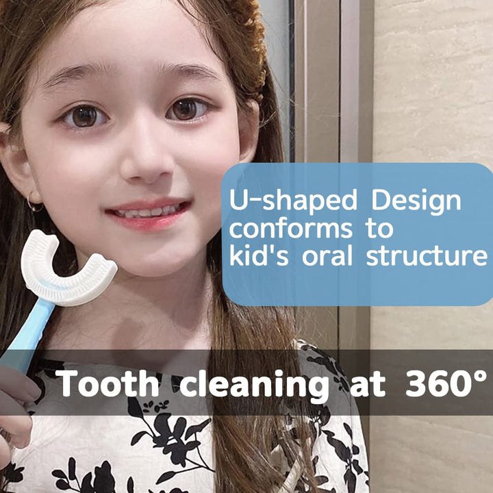 U-Shaped Manual Toothbrush with Food Grade Silicone Bru