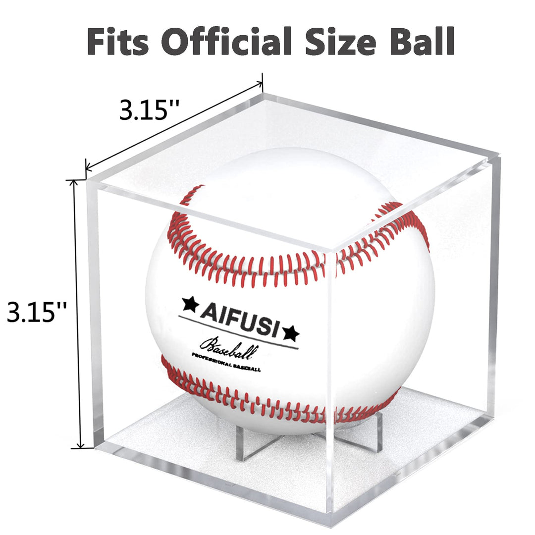 Baseball Display Case, UV Protected Acrylic Cube Baseball Holder Square Clear Box Memorabilia Display & Storage Sports Official Baseball Display Case - Autograph Display - Fits Official Size Ball