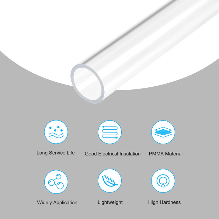 MECCANIXITY Acrylic Pipe Rigid Round Tube Clear 14mm(0.