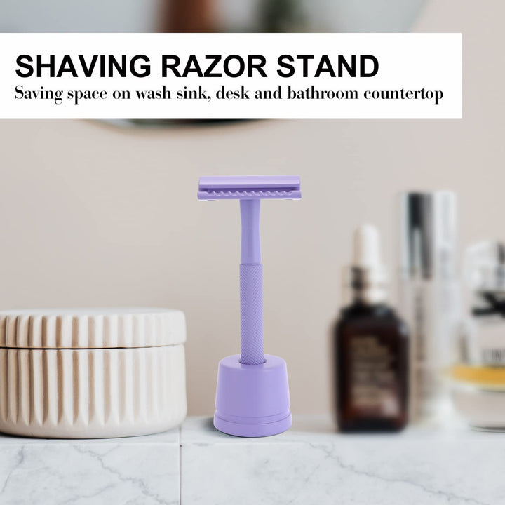 Safety Razor Stand For Men And Women Shaving Razor Opening Dia 0.43(11 mm) Purple Metal Razor Holder