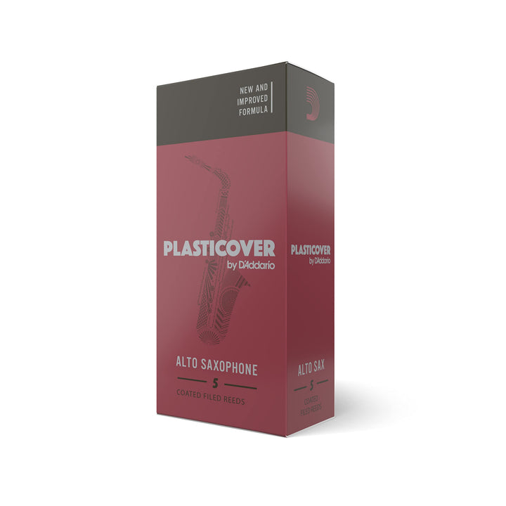 D&#39;Addario Woodwinds Plasticover Alto Sax Reeds, Strength 3.0, 5-pack