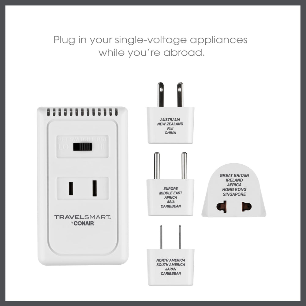 Travel Smart Converter and Worldwide Adapter Set; US Europe UK Italy Spain China