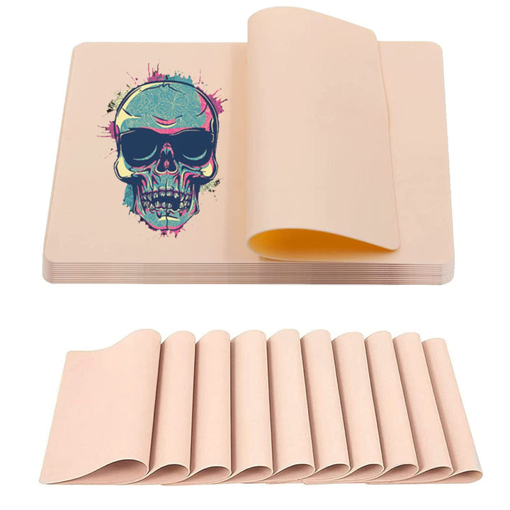SOTICA 5PCS Tattoo Practice Skin - Soft 6×8&#39;Tattoo Skin Fake Skin for Tattooing Silicone Tattoo Skin for Makeup Tattooing Microblading Fake Eyebrows Practice Skins for Tattoo Supplies(1.2MM)