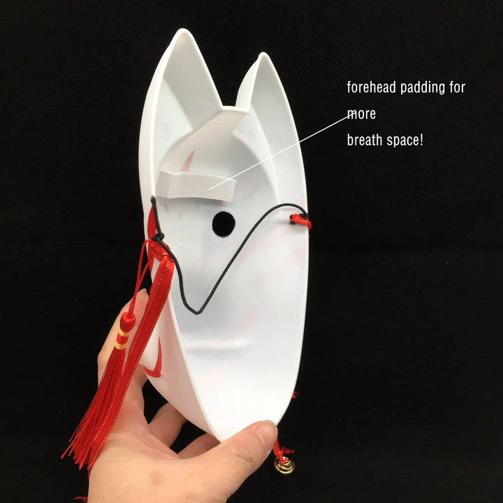 Fox Cosplay Mask for Masquerade Ball Party Halloween, Japanese Kitsune Kabuki