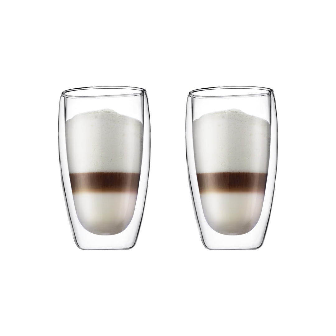 15oz Pavina Double Wall High-Heat Borosilicate Glass, Set of 2, Clear