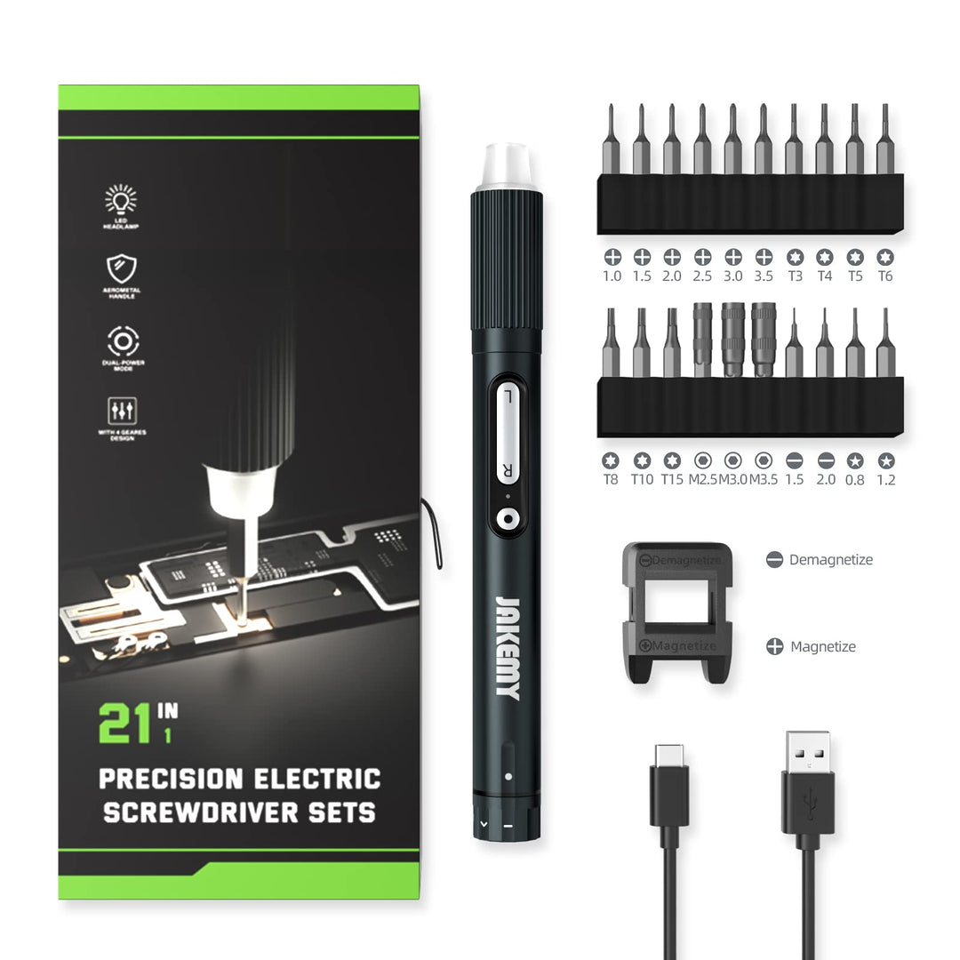 Mini Electric Screwdriver, 3 Torque Adjustable Precision Cordless Screwdiver Set, Rechargeable Screwdriver Repair Tool Kit for Electronics with Shadowless LED Lamp