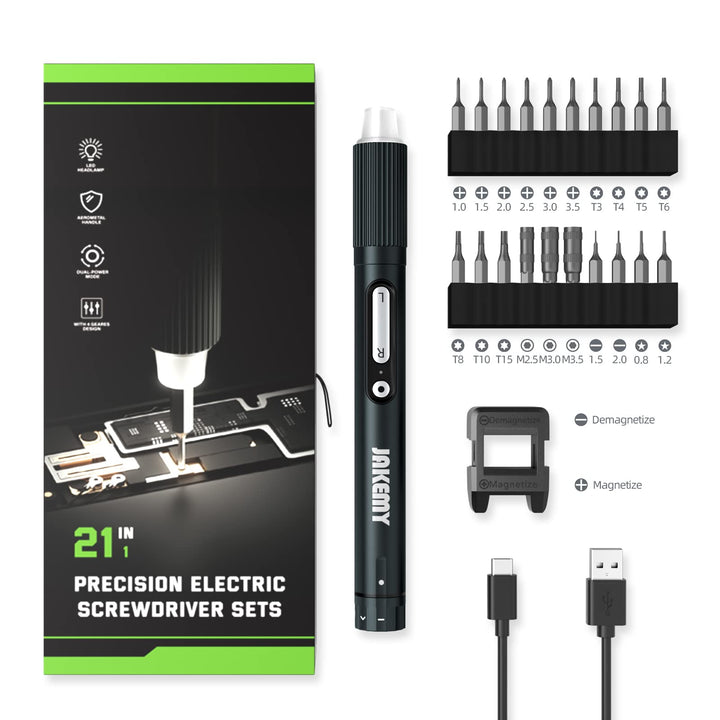 Mini Electric Screwdriver, 3 Torque Adjustable Precision Cordless Screwdiver Set, Rechargeable Screwdriver Repair Tool Kit for Electronics with Shadowless LED Lamp