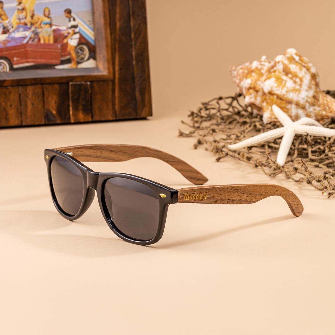 Woodies Walnut Wood Sunglasses with Dark Polarized Lens