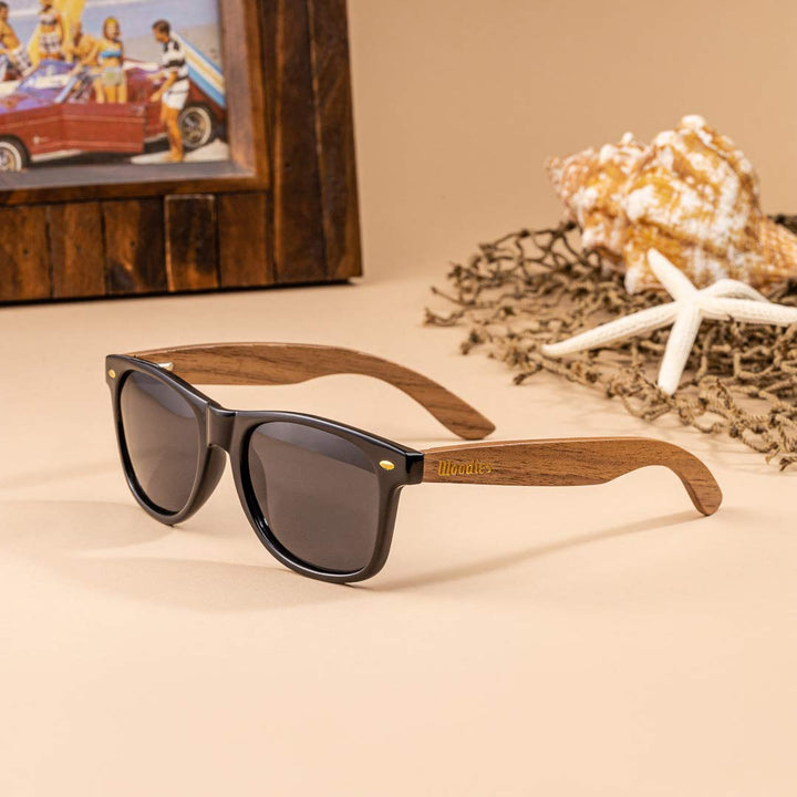 Woodies Walnut Wood Sunglasses with Dark Polarized Lens
