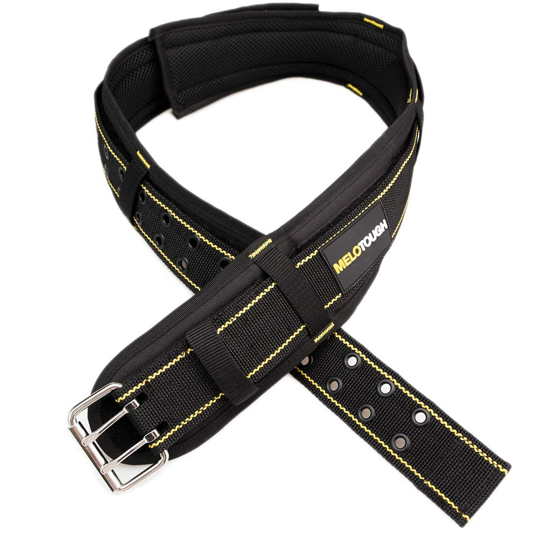 Padded Tool Belt with D ring for men construction Strong Durable Double Metal Roller Buckle,adjustable waist 28&#39;-50 &#39;thick confortable foam padding