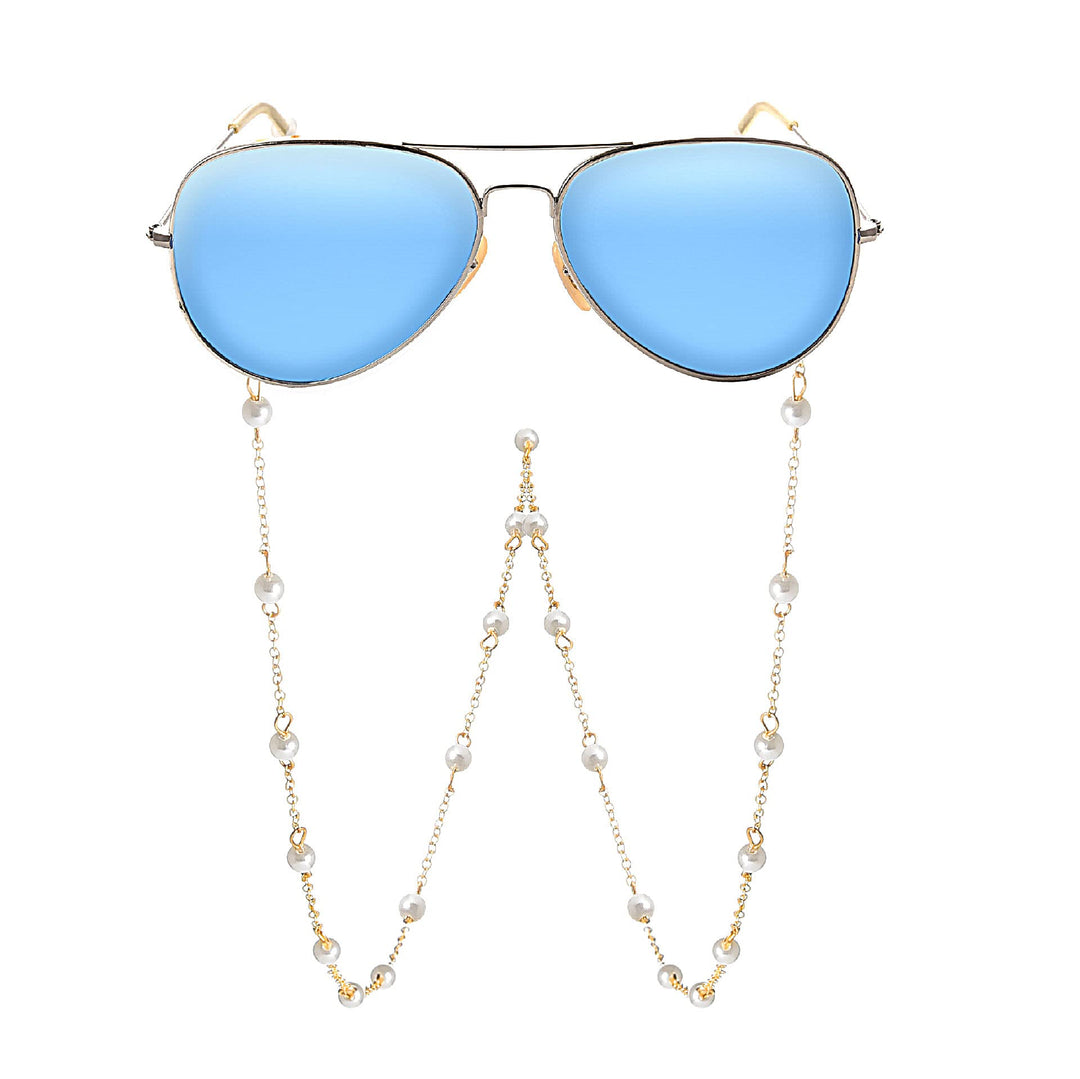 Sunglasses Layered Necklaces Gold Bar Strap Eyewear Retainer Non-Slip Eyeglass Jeweley for Women Men